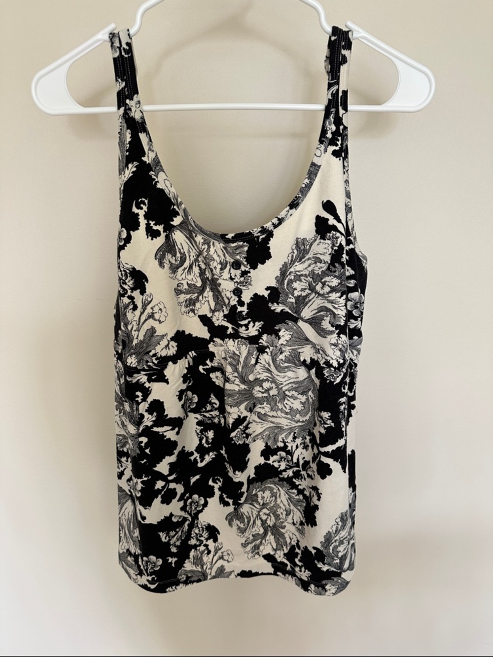 Soma Black and White Floral Camisole Tank pajama top